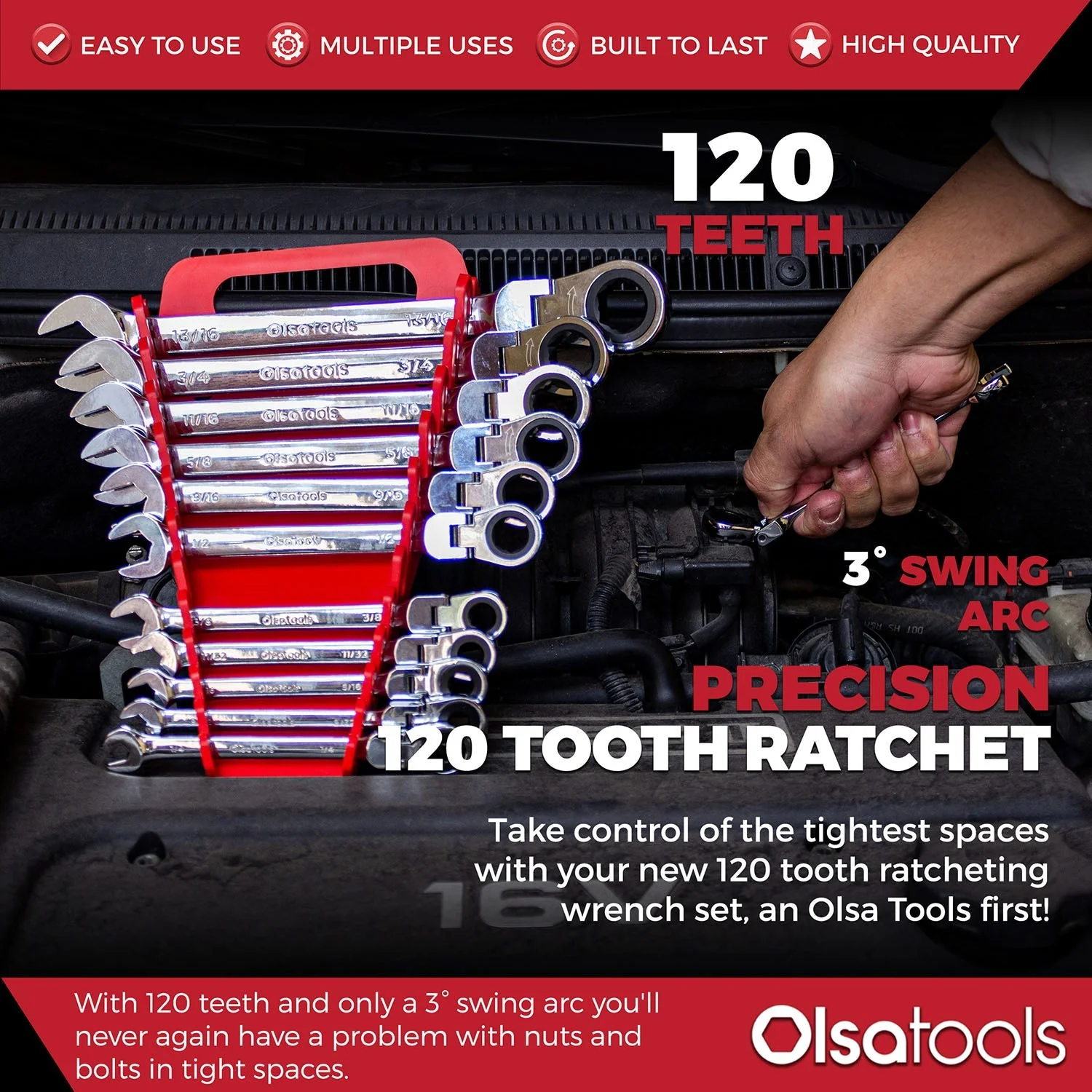 120 Tooth Ratcheting Wrench Set - Image 21