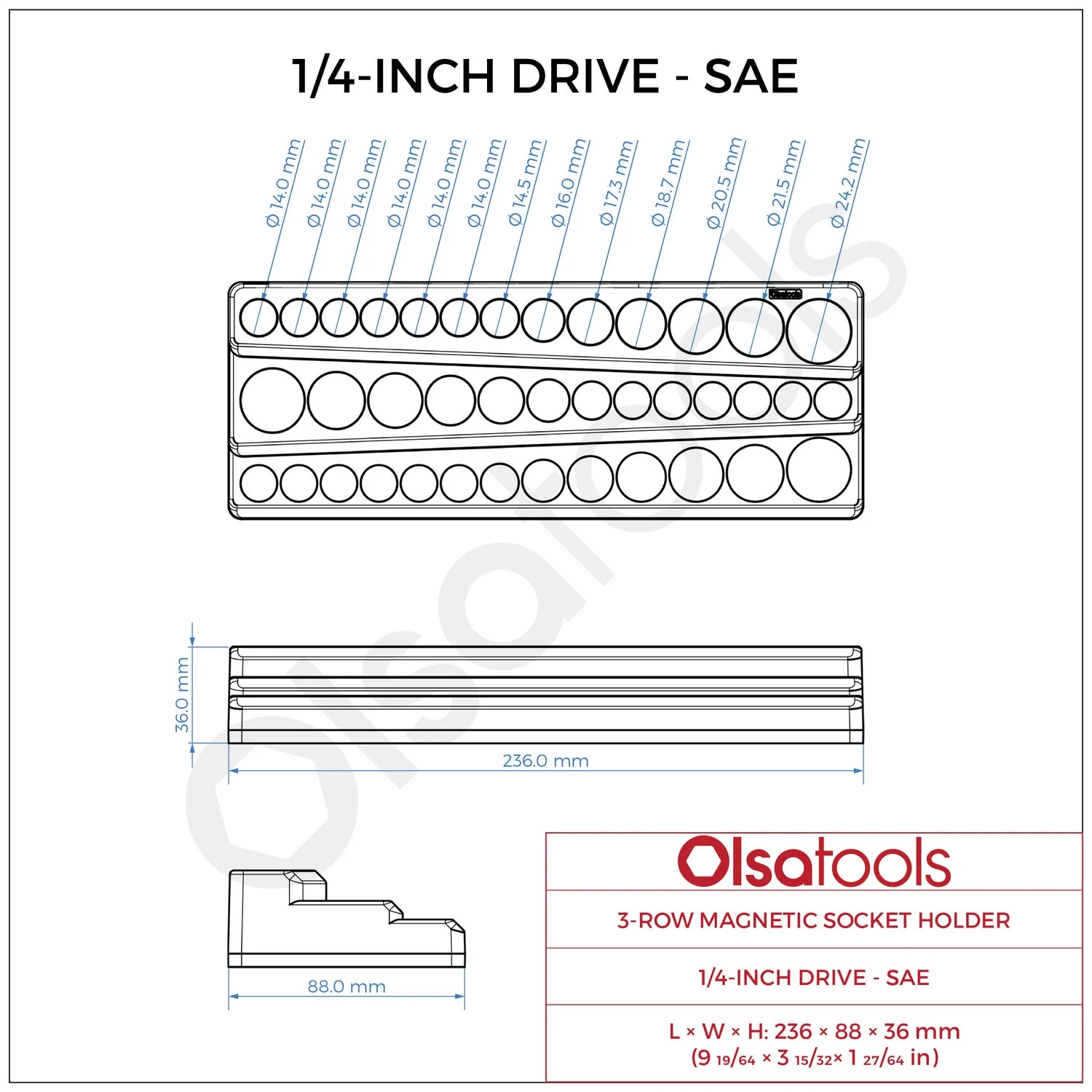 3-Row Magnetic Socket Holder - Image 116