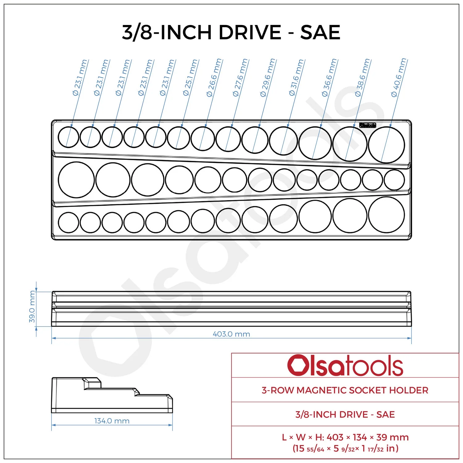 3-Row Magnetic Socket Holder - Image 118