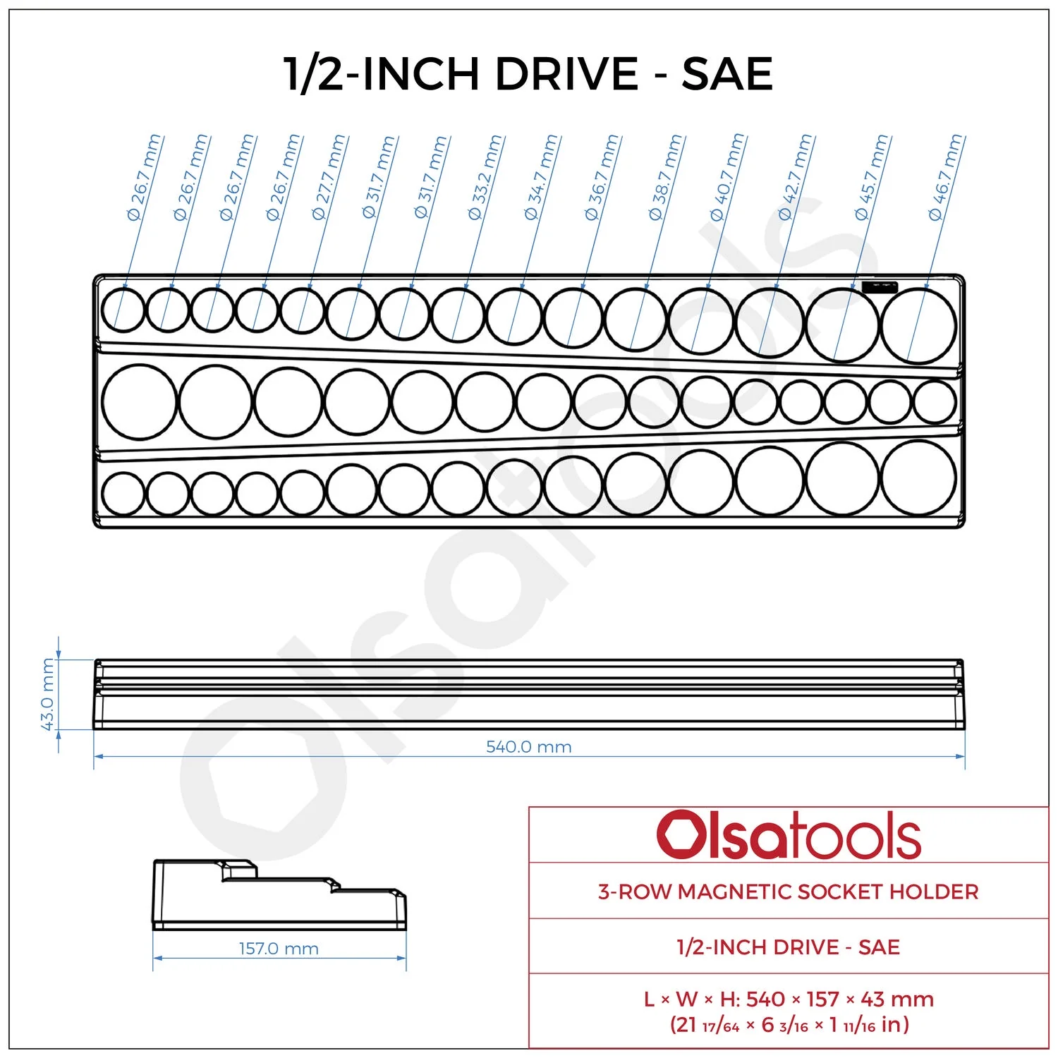 3-Row Magnetic Socket Holder - Image 121