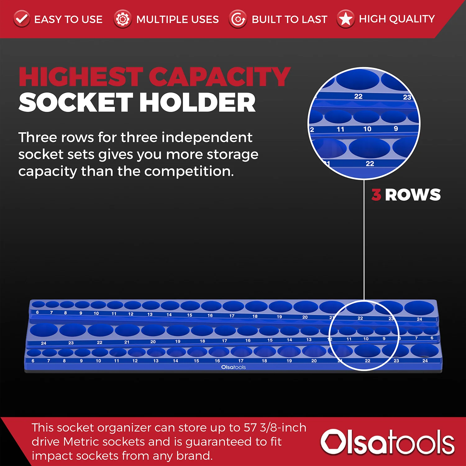 3-Row Magnetic Socket Holder - Image 38