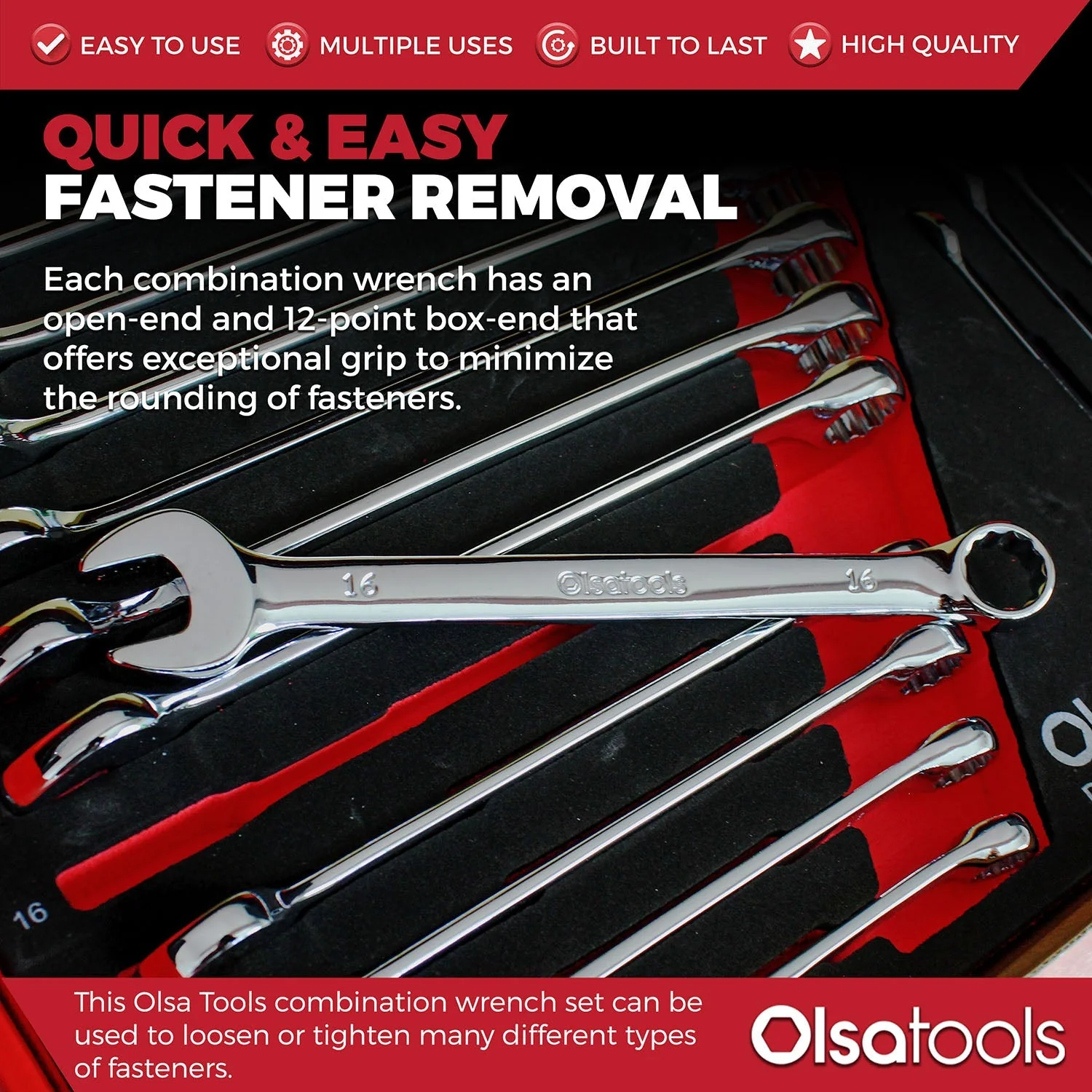 Premium 15-Piece Combination Wrench Set - Image 10