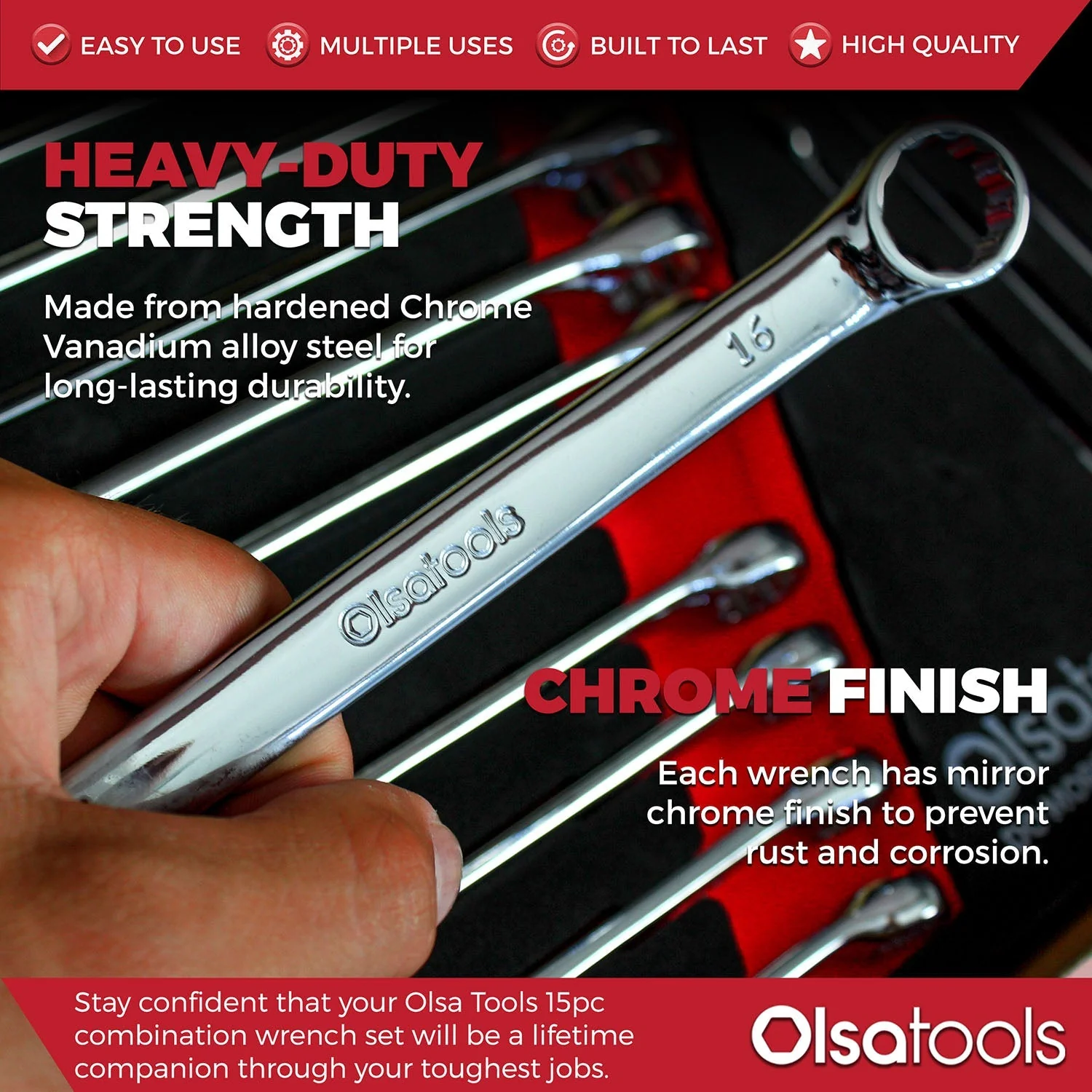 Premium 15-Piece Combination Wrench Set - Image 11