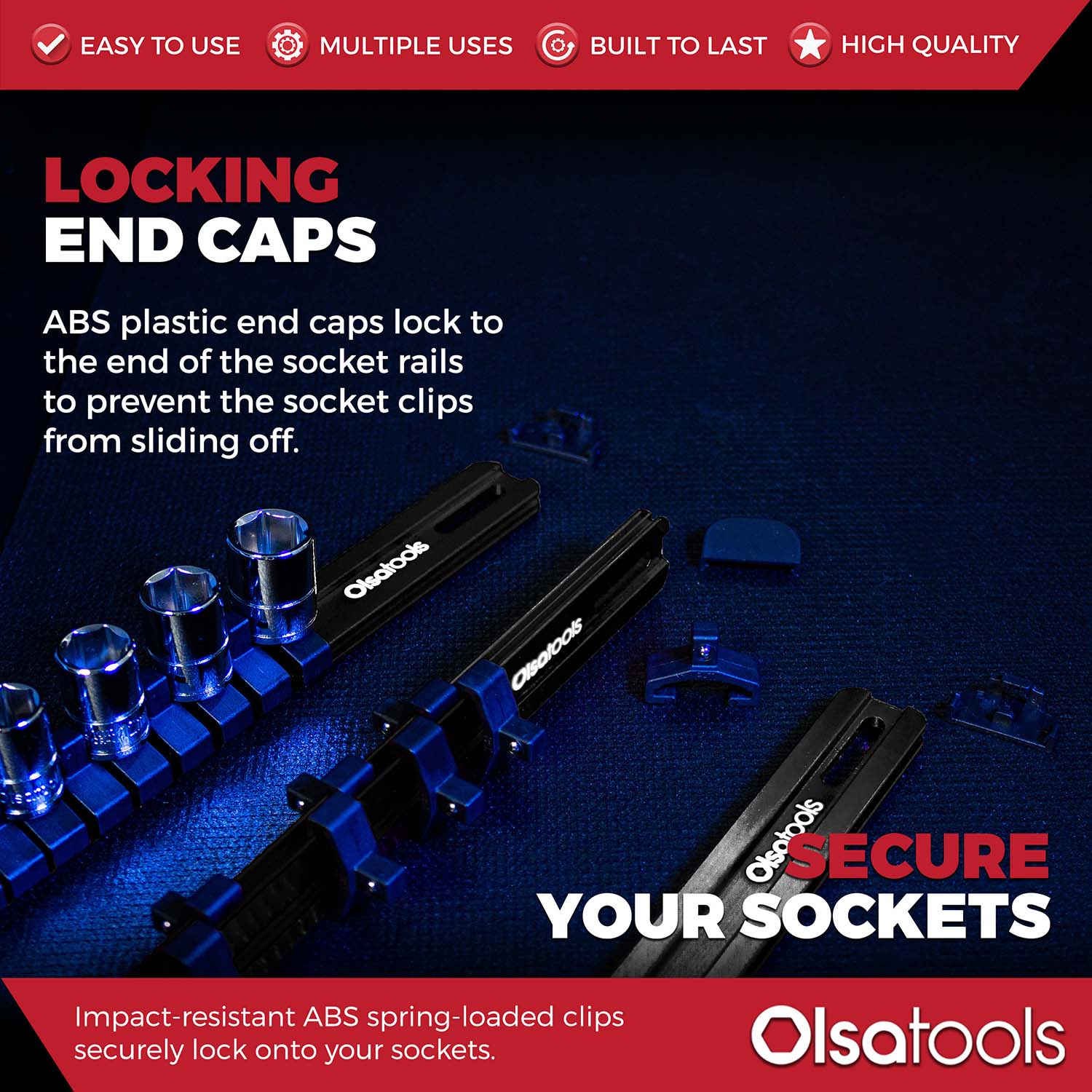 Aluminum Socket Organizer Rails with Locking End Caps - Image 97