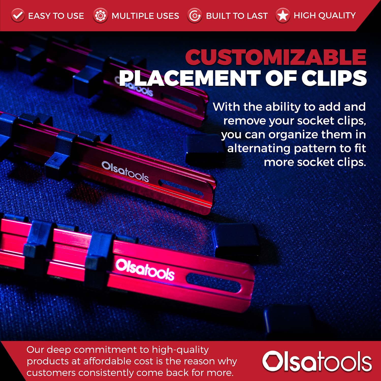 Aluminum Socket Organizer Rails With Rubber End Caps - Image 126