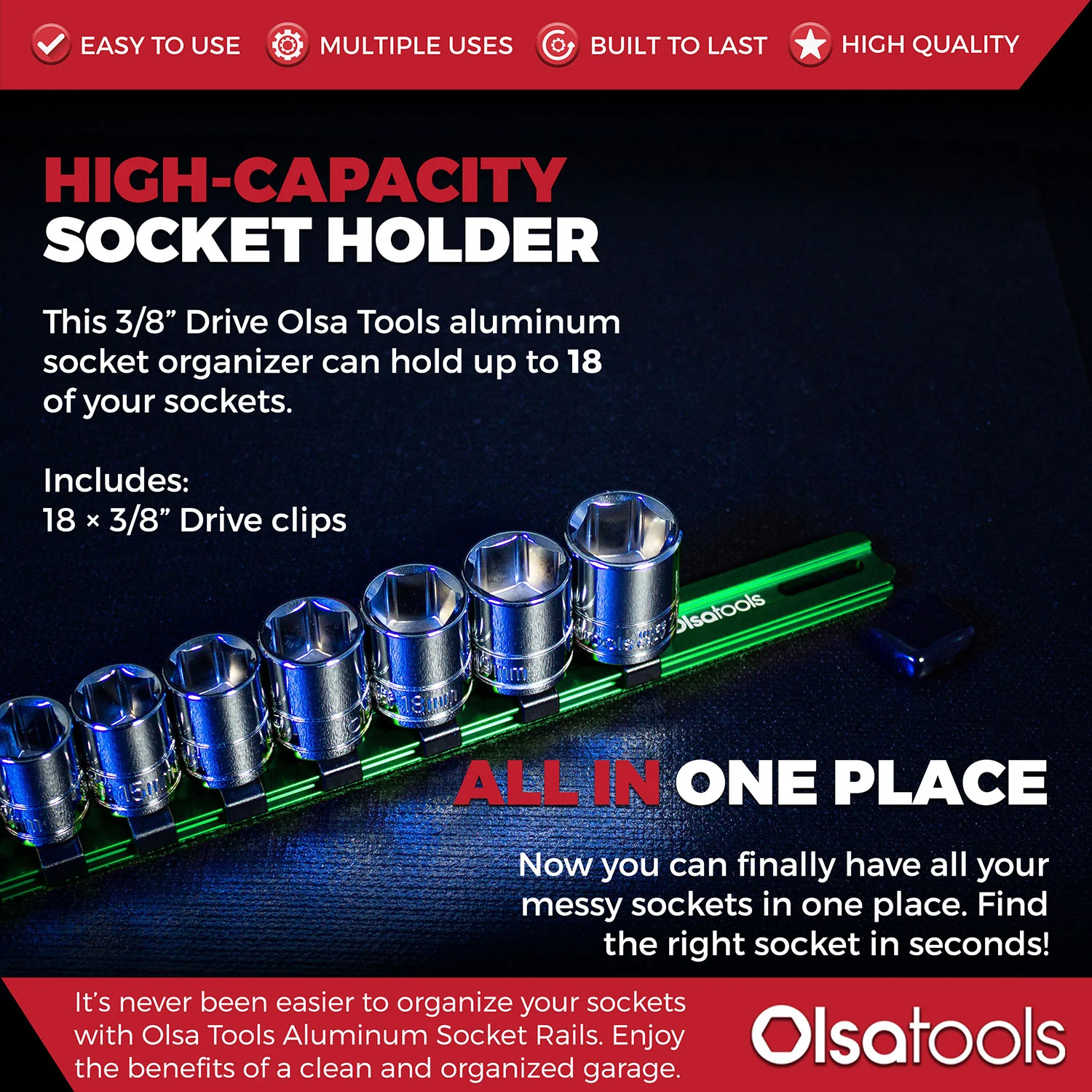 Aluminum Socket Organizer Rails With Rubber End Caps - Image 163