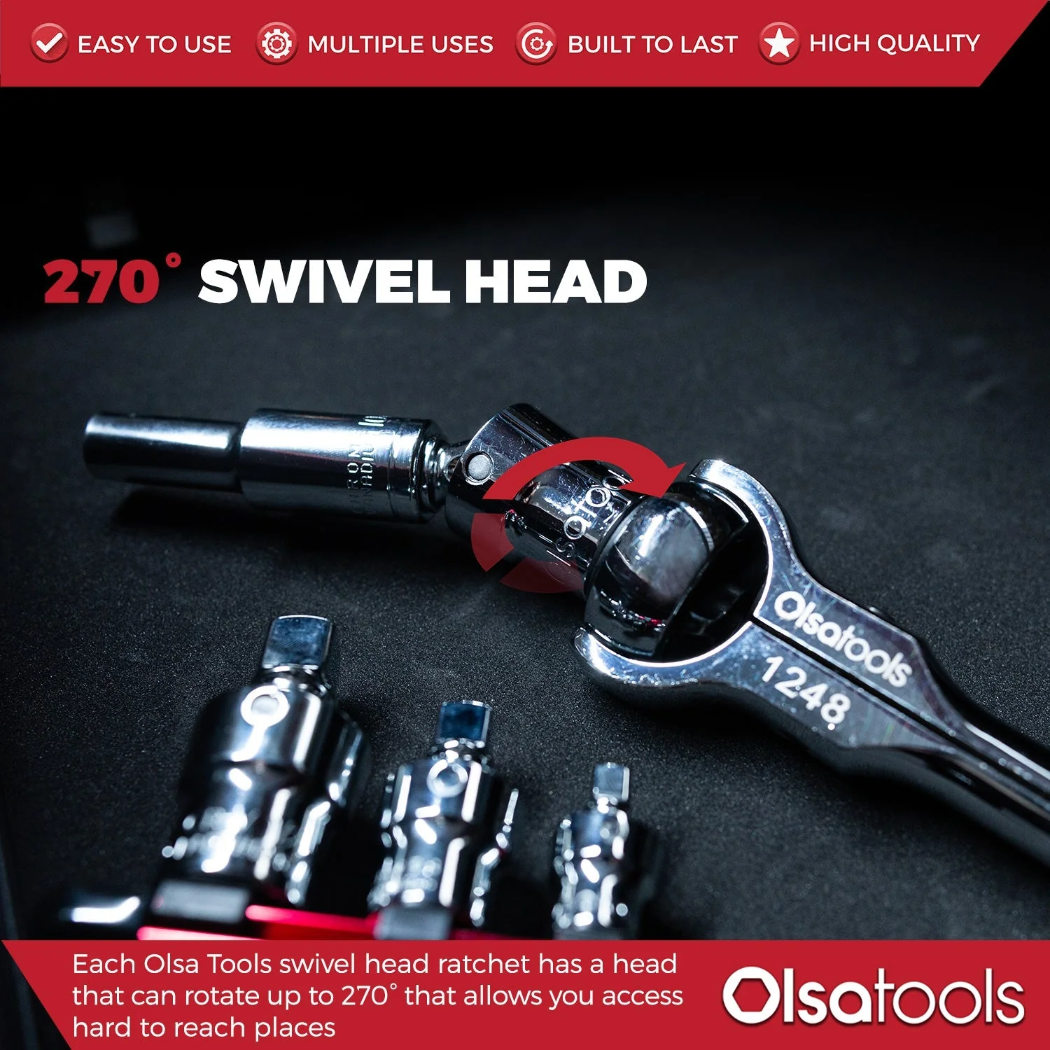Swivel Head Ratchet - 90 Tooth Round Head - Image 21